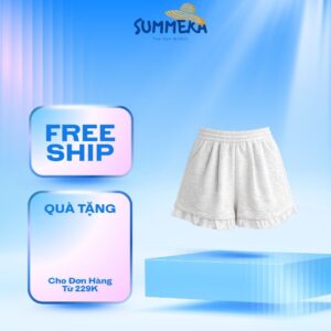 Quần Đùi Nỉ Viền Bèo – Item Mặc Nhà Xinh Xắn, Thoải Mái Cho Mọi Cô Gái