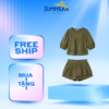 Set áo blouse thêu hoa và quần short